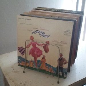 Vintage Record Rack - Metal w/ 3 of 4 Rubber Tips